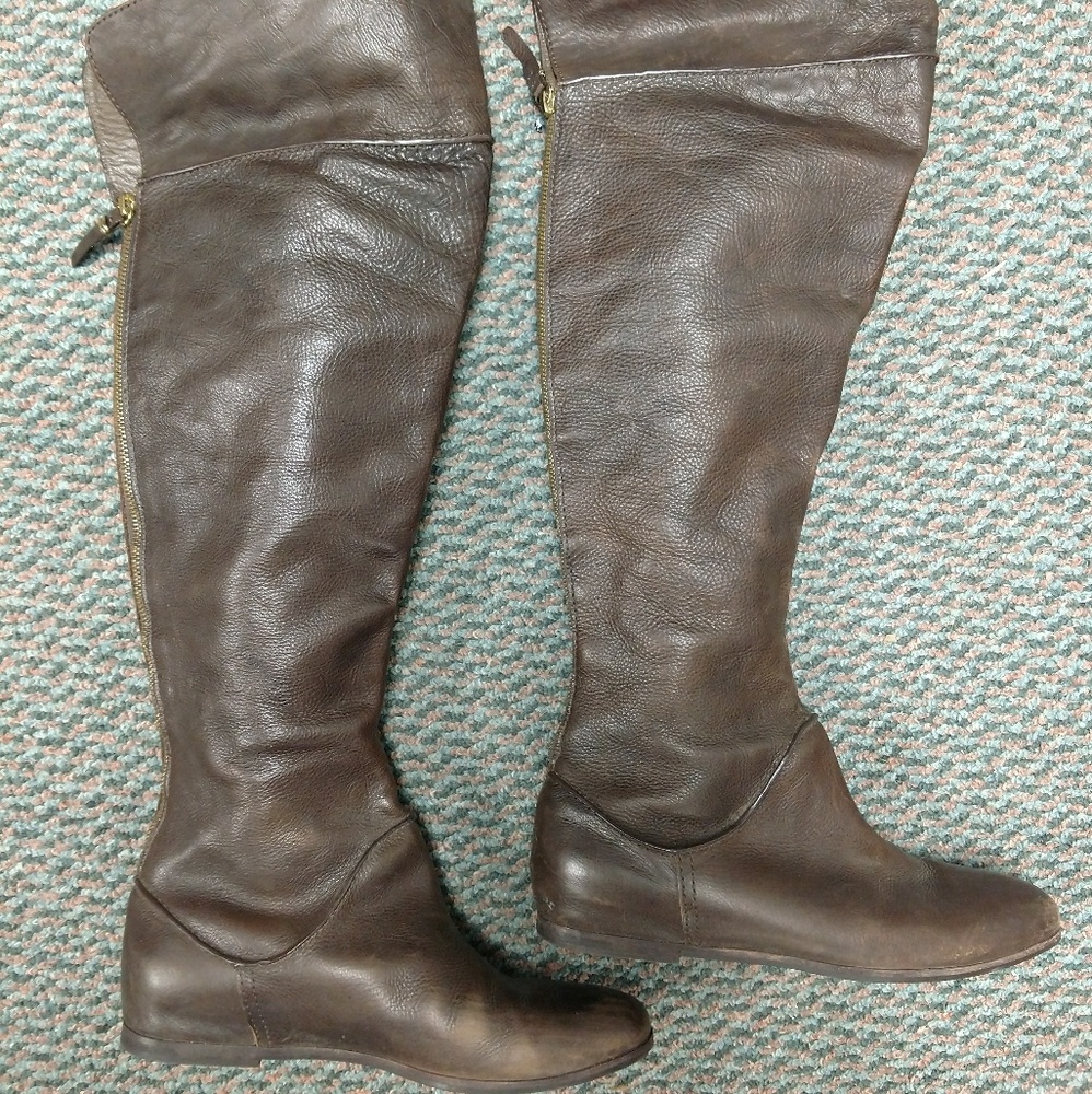 Over the knee leather boots